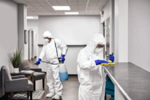 cleaning and disinfecting offices